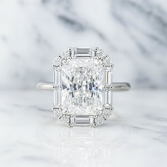 Jewelry - "Jameson" SILVER Lab Diamond Emerald Cut Ring
